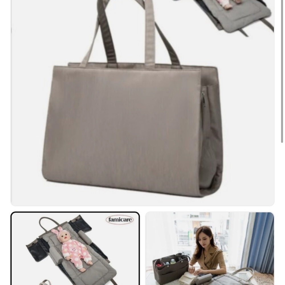 NEW Gray Baby Diaper Bag